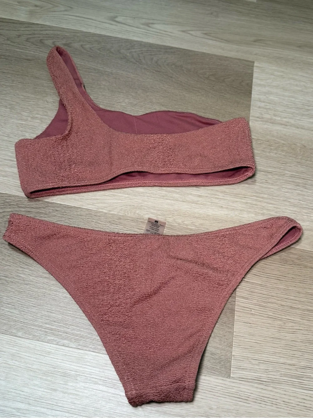 One-Shoulder Terracotta Bikini Set - Women Swim Bikinis